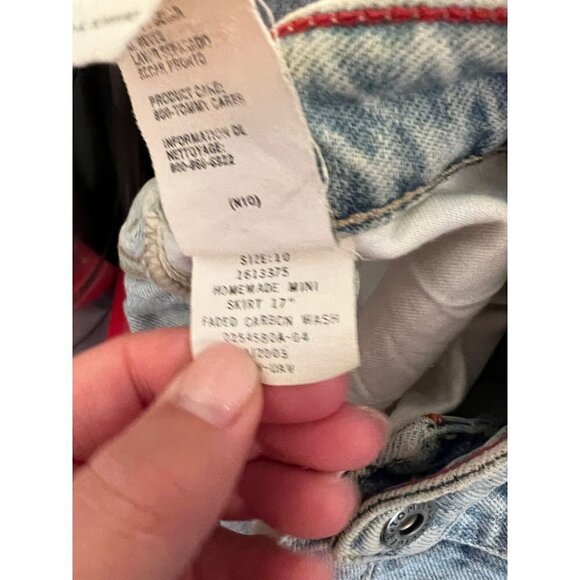 Y2k Tommy Hilfiger Jean distressed skirt size 10 - Picture 4 of 5